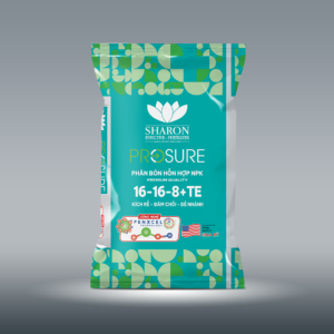 Phân bón NPK IPLUS SHARON PROSURE PKMe 16-16-8+TE công nghệ Hoa Kỳ giúp kích rễ đâm chồi đẻ nhánh.